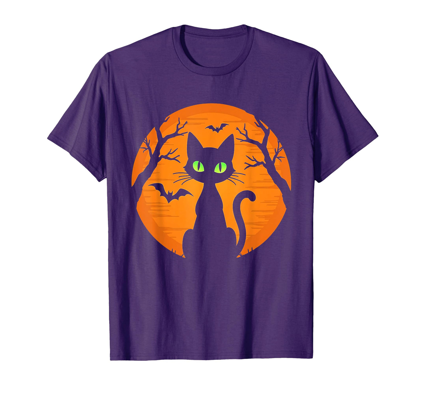Vintage Scary Halloween black Cat Costume Cat Moon kids T-Shirt