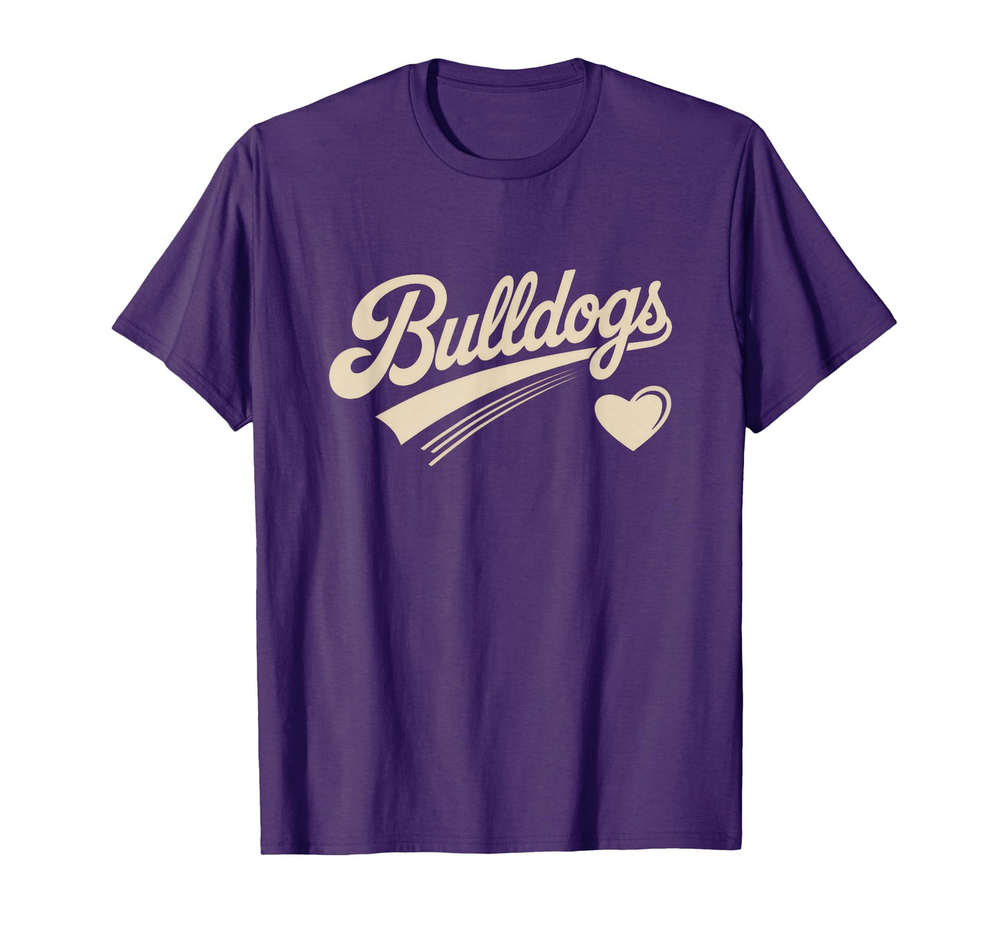 Retro Bulldogs Vintage Heart for Men Women Kids T-Shirt