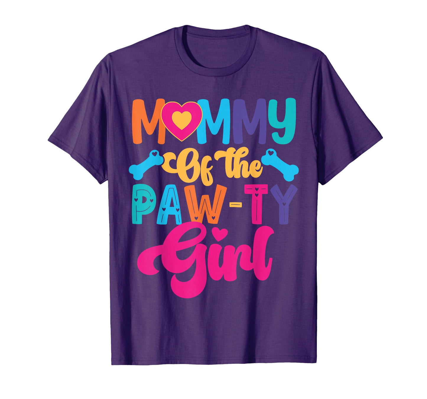 Mommy Of The Birthday Girl Dog Paw Family Matching Party T-Shirt