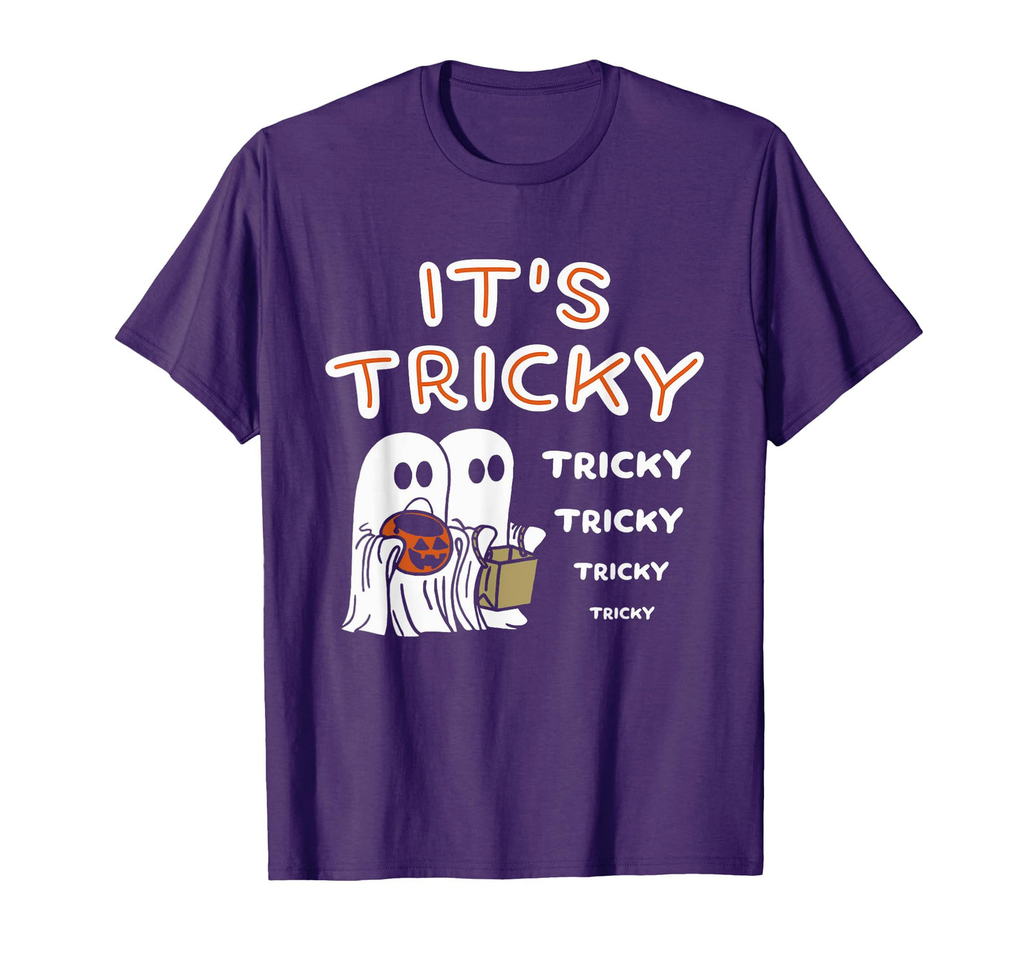 Funny Retro Ghosts Its Tricky Tricky Tricky Spooky Halloween T-Shirt
