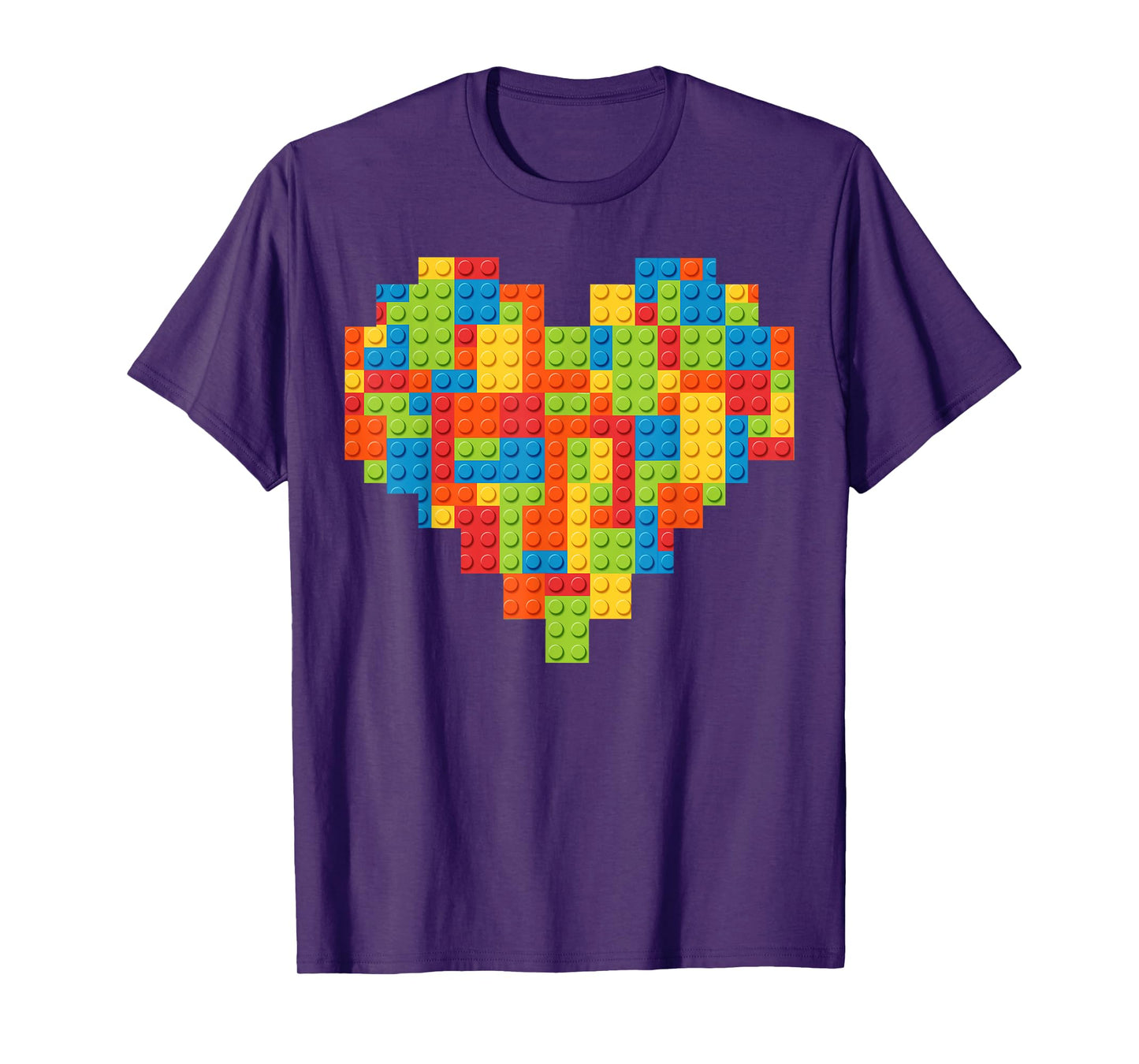 Brick Builder Heart Valentines Block Building Master Builder T-Shirt