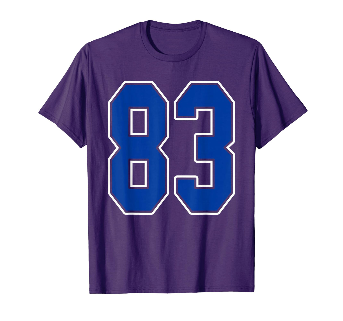 Royal Blue and White Number 83 Jersey Player Uniform #83 Fan T-Shirt