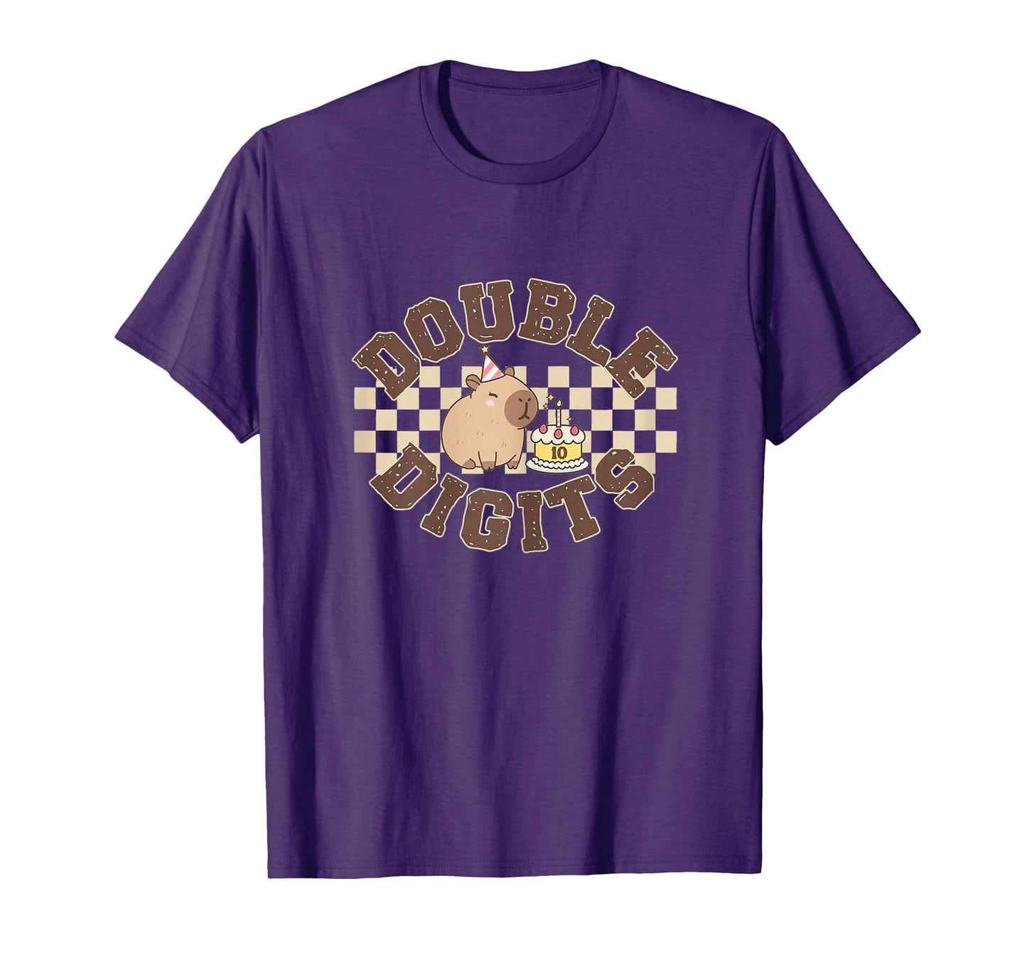 Double Digits 10th Birthday Shirt Capybara Ten Year Old T-Shirt