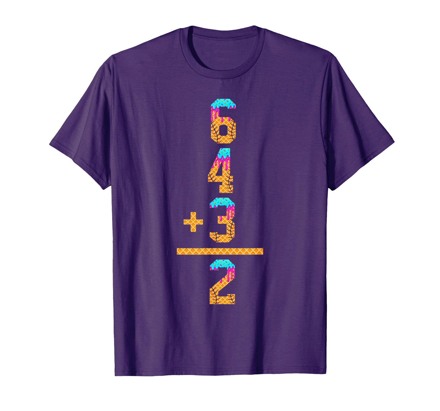 Baseball Ice Cream Drip Inspired Math 6 4 3 2 Double Play T-Shirt
