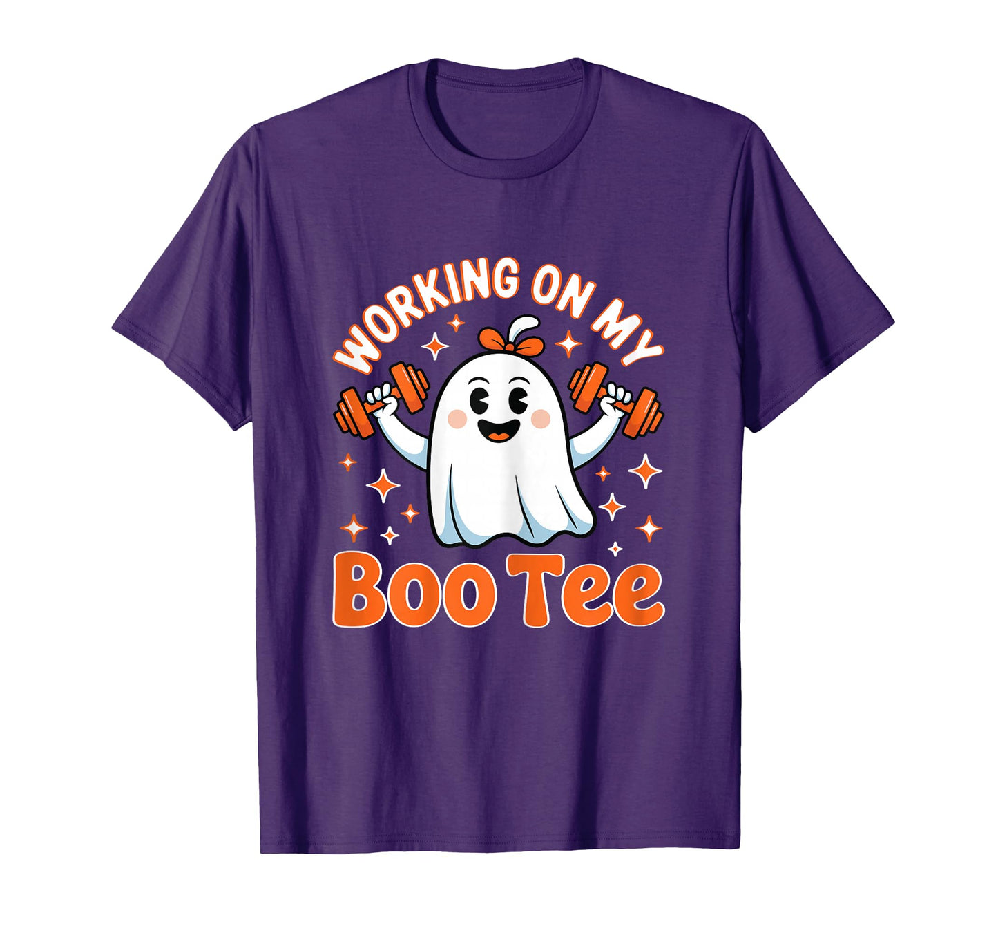 Working on My Boo Tee Funny Gym Halloween Workout for Women T-Shirt