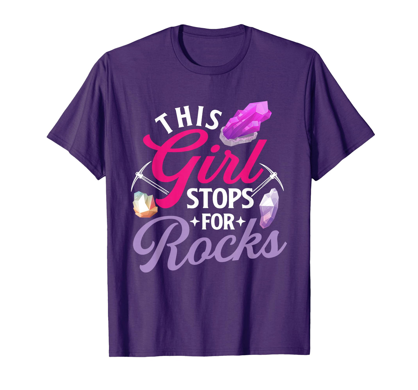 This Girl Stops For Rocks - Rock Collector Geode Hunter T-Shirt
