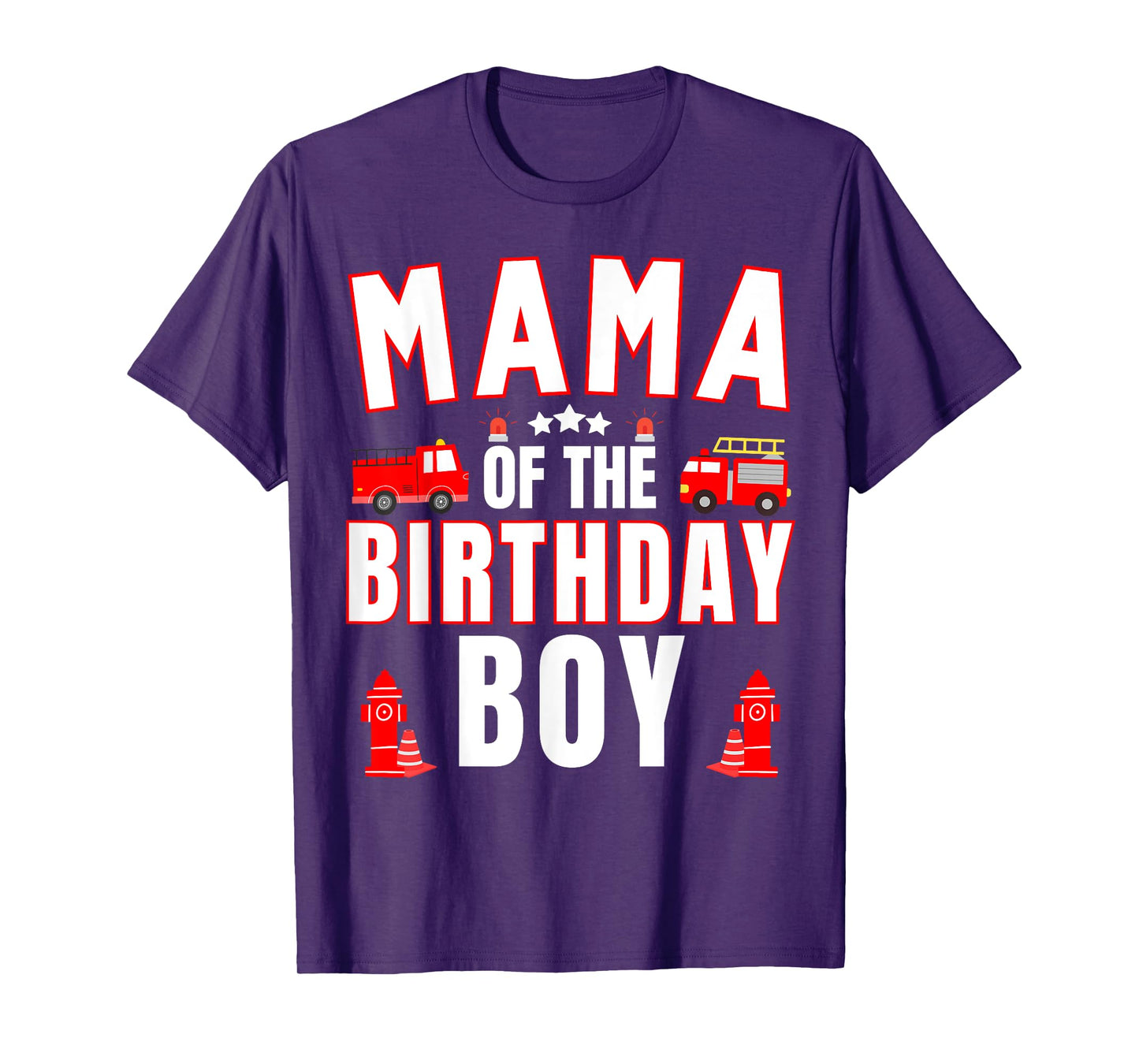 Mama of the Birthday Boy Fire Truck Firefighter Bday Party T-Shirt