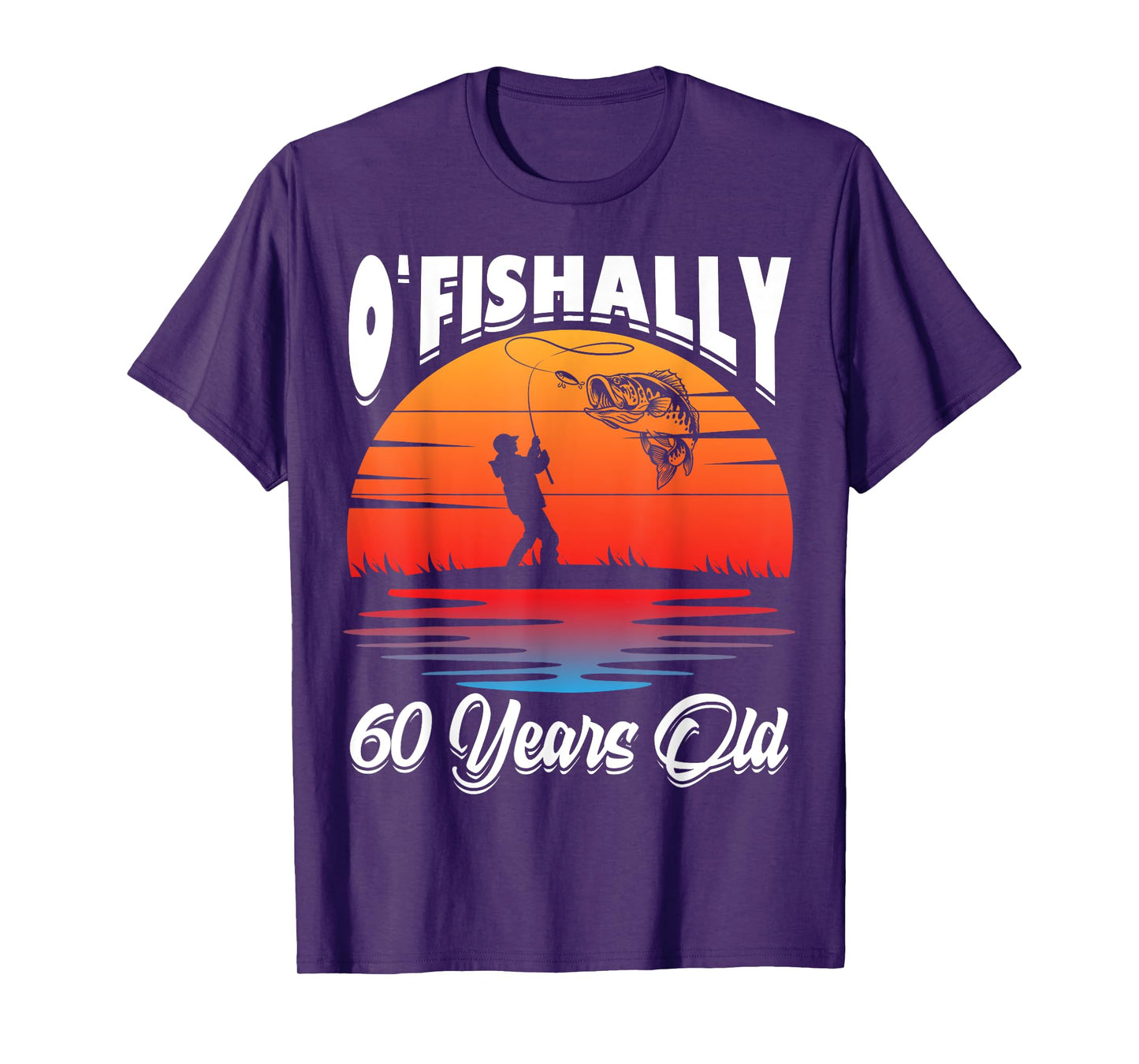 Ofishally 60 Years Old Fisherman 60th Birthday Party Fishing T-Shirt