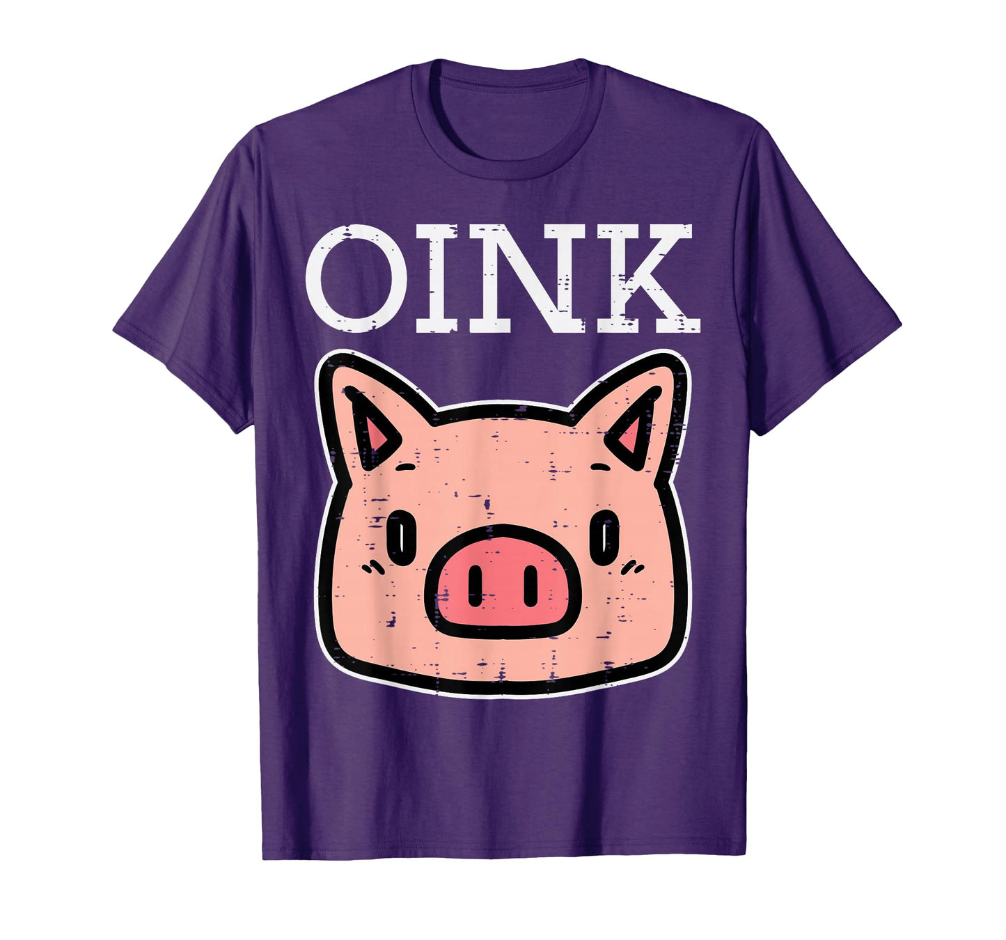 Oink Pig Face Cute Hog Head Girls Boys Kids Toddler Women T-Shirt