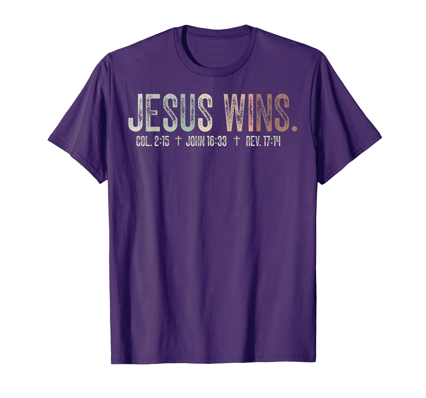 Christian Jesus Wins Minimalist Faith-Based Bible Verse T-Shirt