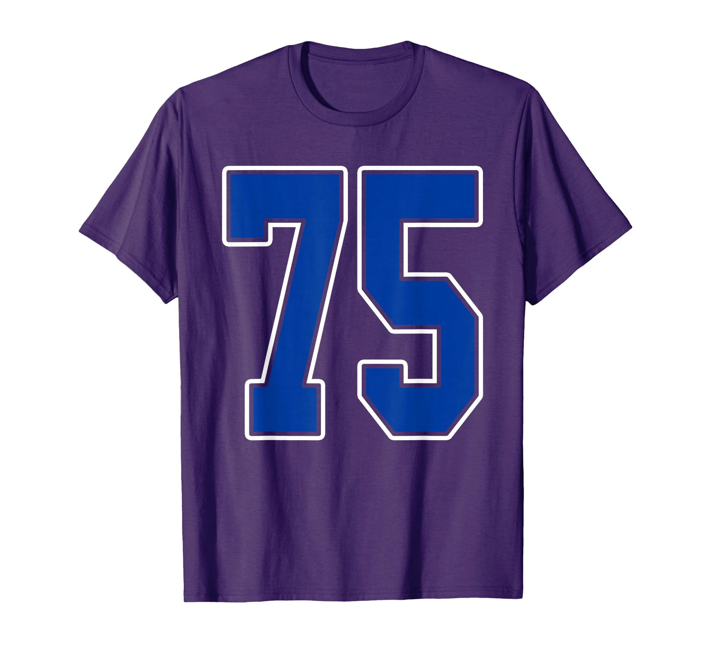 Royal Blue and White Number 75 Jersey Player Uniform #75 Fan T-Shirt