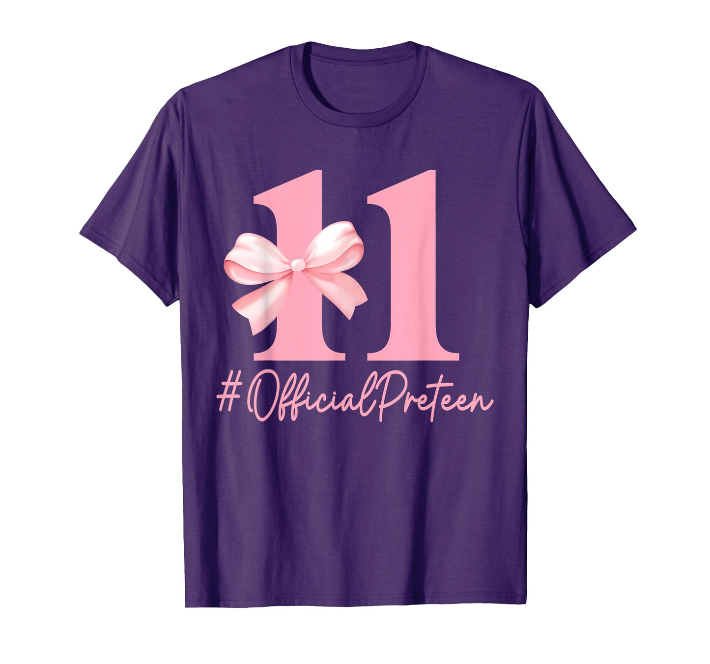 Birthday Girl Pink Coquette Bow 11 Year Old Aesthetic Girly T-Shirt