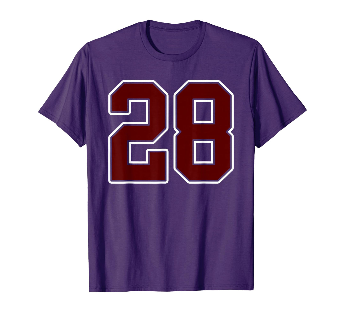 Maroon and White Number 28 Jersey Player Uniform #28 Fan T-Shirt