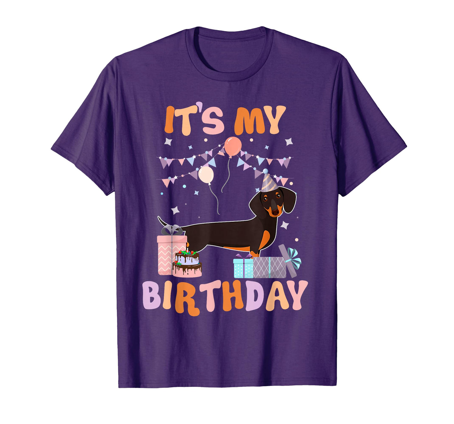 Its My Birthday Dachshund Dog Funny Birthday Party Dog Lover T-Shirt