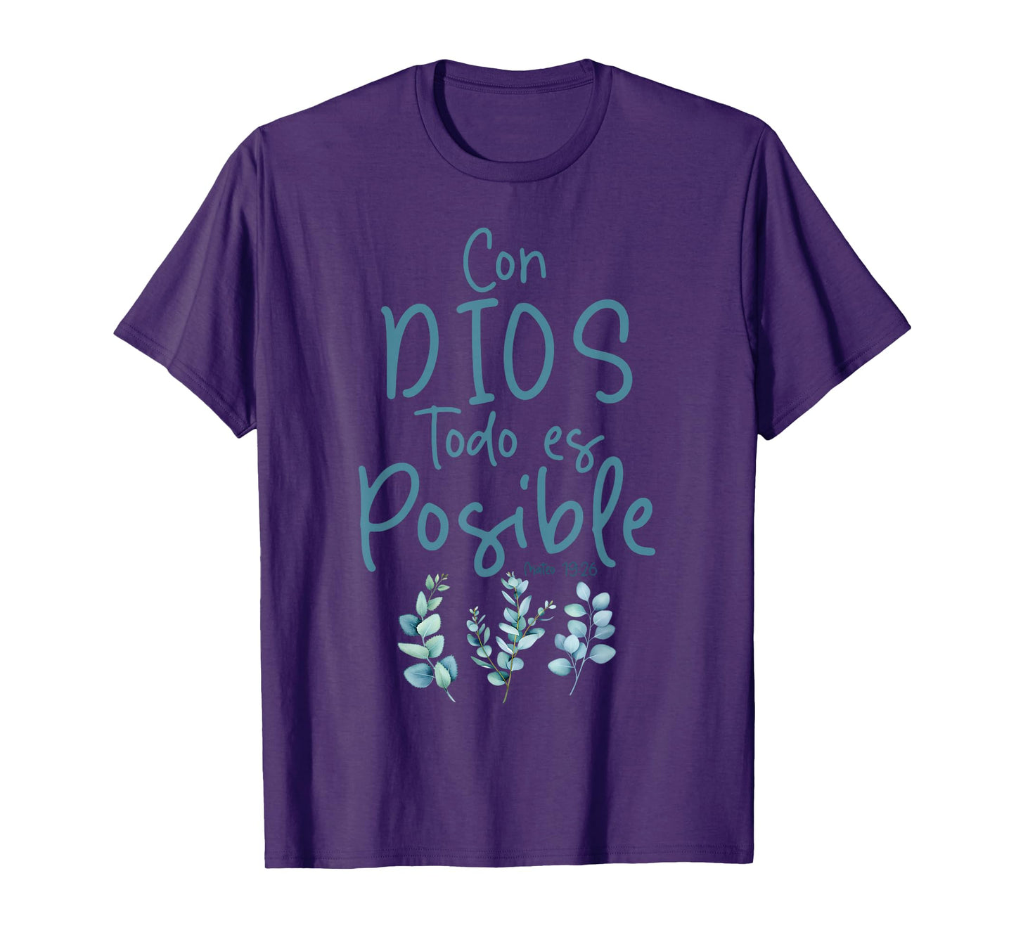 Con Dios Todo ES Posible Shirt Christian Spanish for Womens T-Shirt