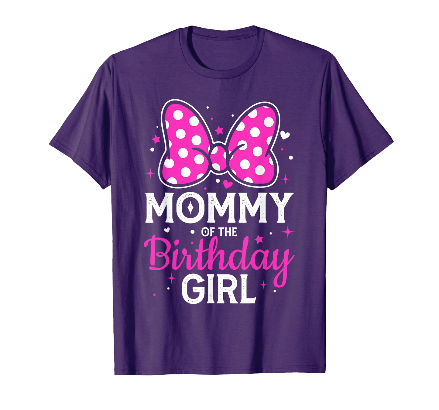 Daddy of The Birthday Girl Cute Pink Bow Family Matching T-Shirt