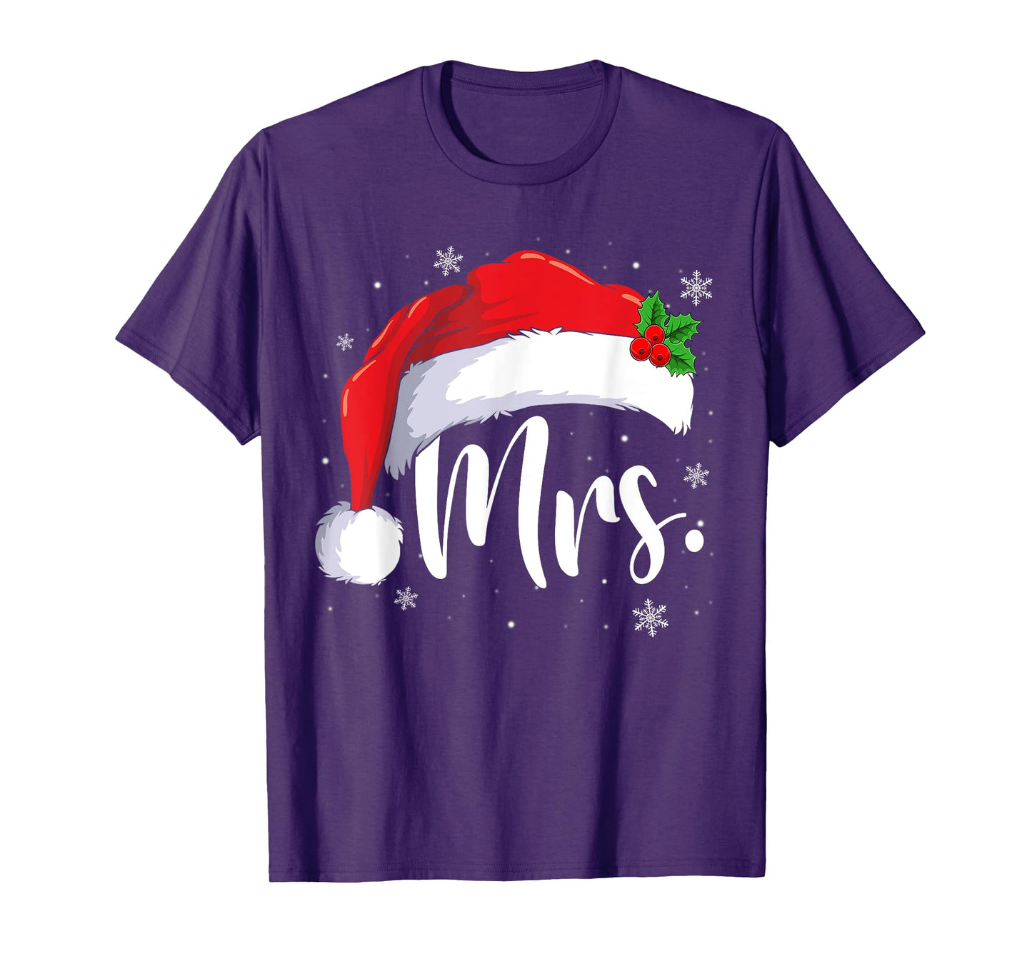 Mr and Mrs Claus Couples Matching Christmas Pajamas Santa T-Shirt