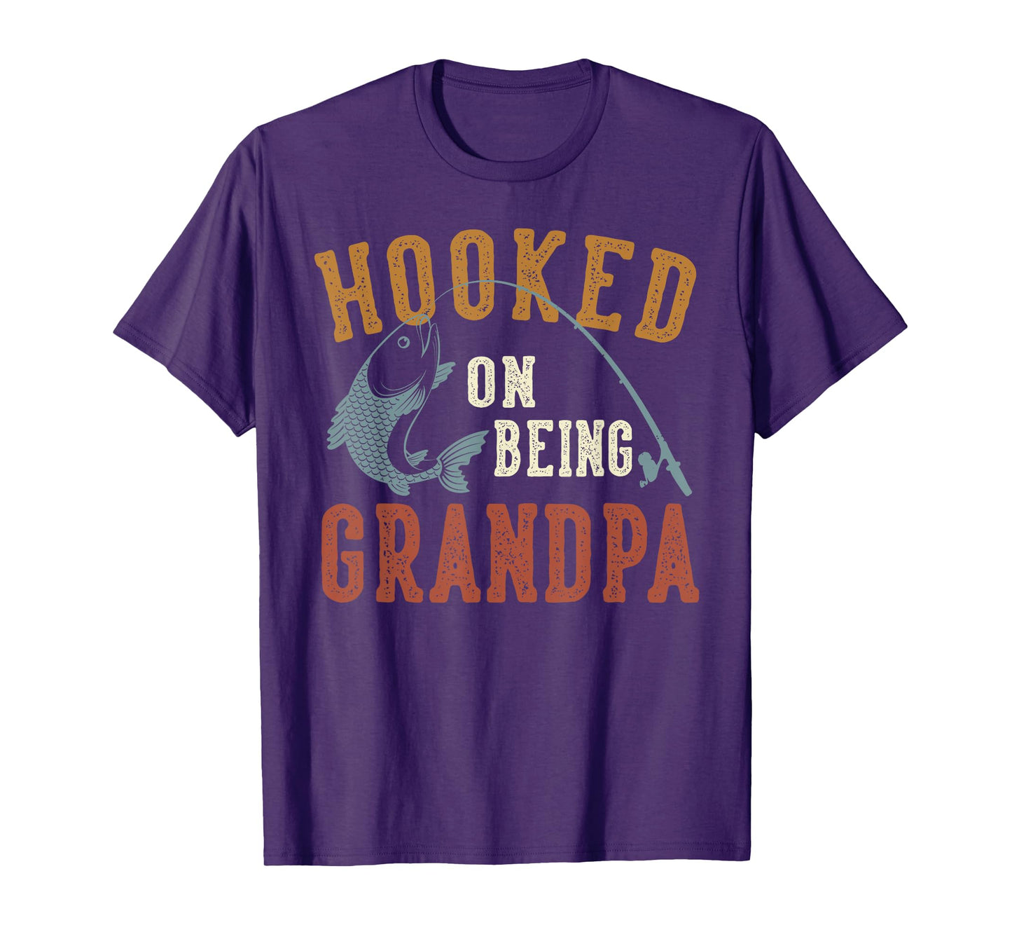 Hooked On Being Grandpa Father's Day Fishing Grandpa T-Shirt
