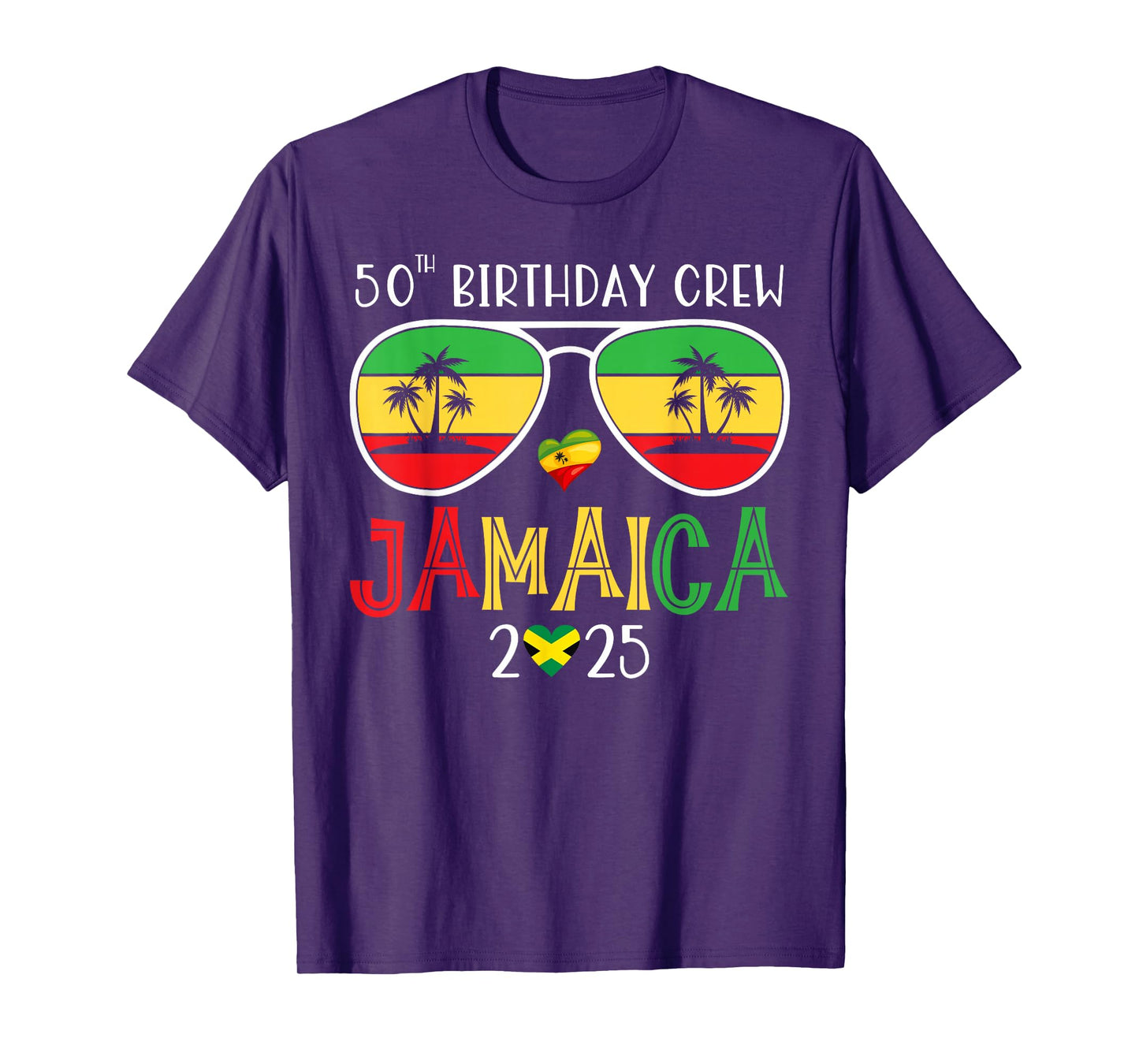 50th Birthday Crew Jamaica Trip 2025 50 Years Old Bday Party T-Shirt