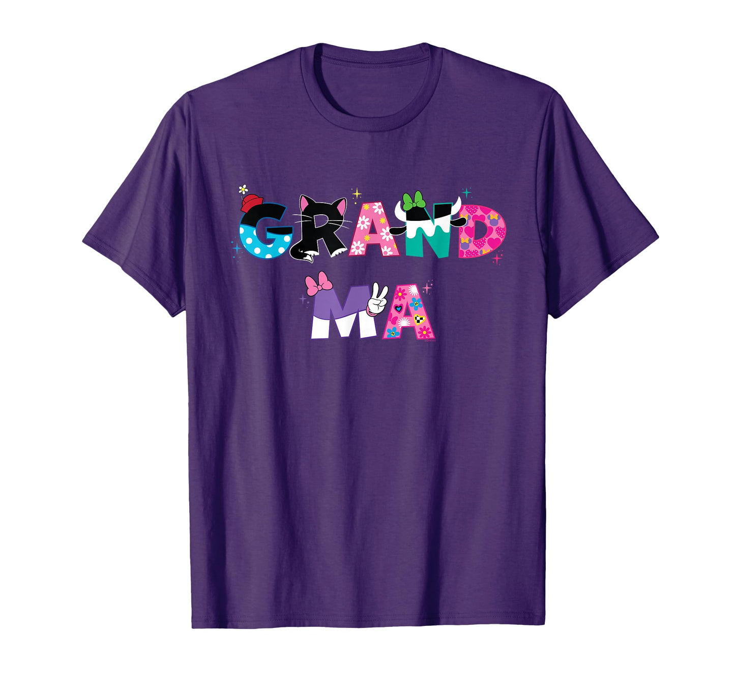 Disney Grandma Mickey Mouse and Friends Letters Family Trip T-Shirt