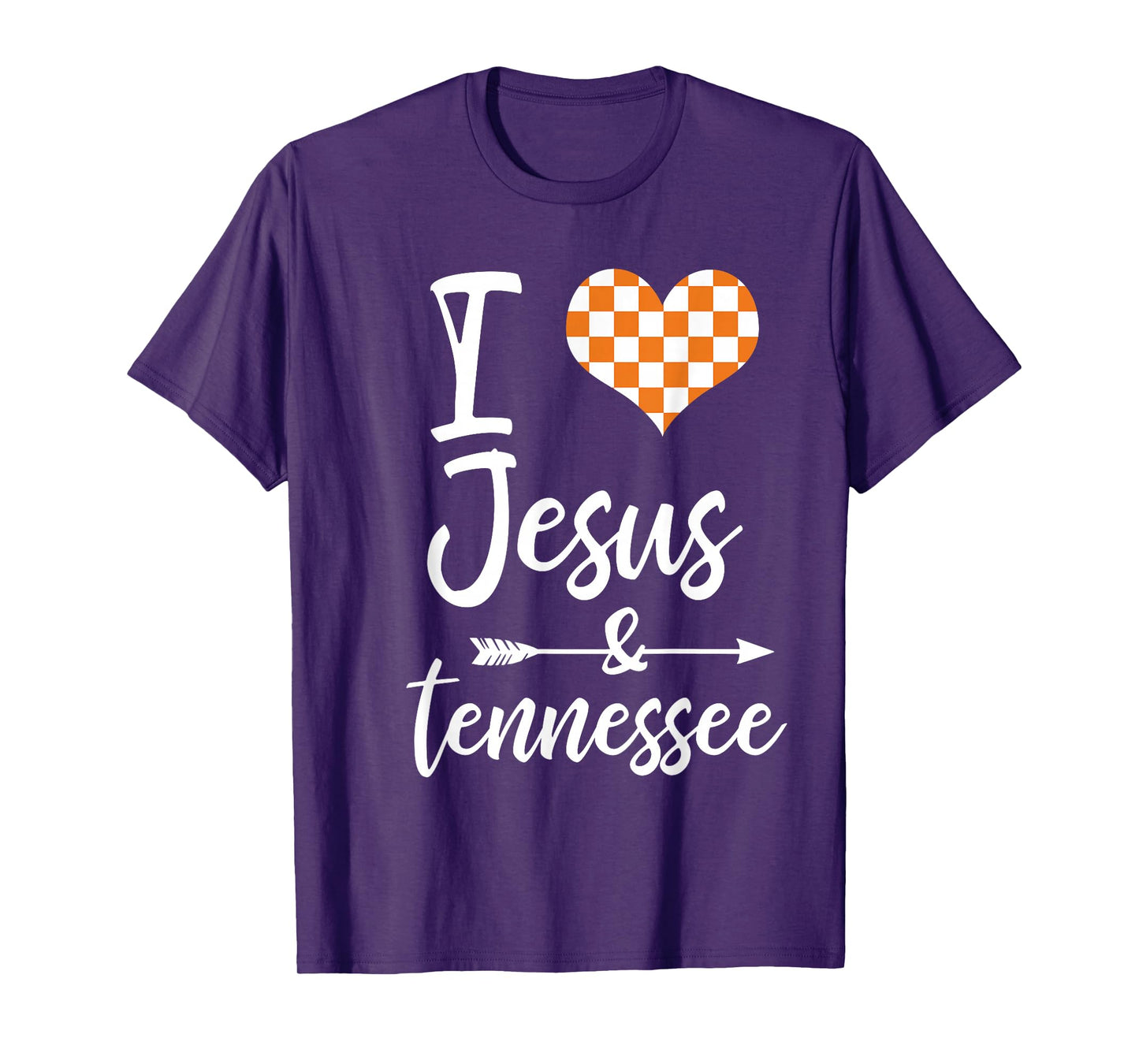 I Love Jesus and Tennessee Orange Heart Cute Fan T-Shirt