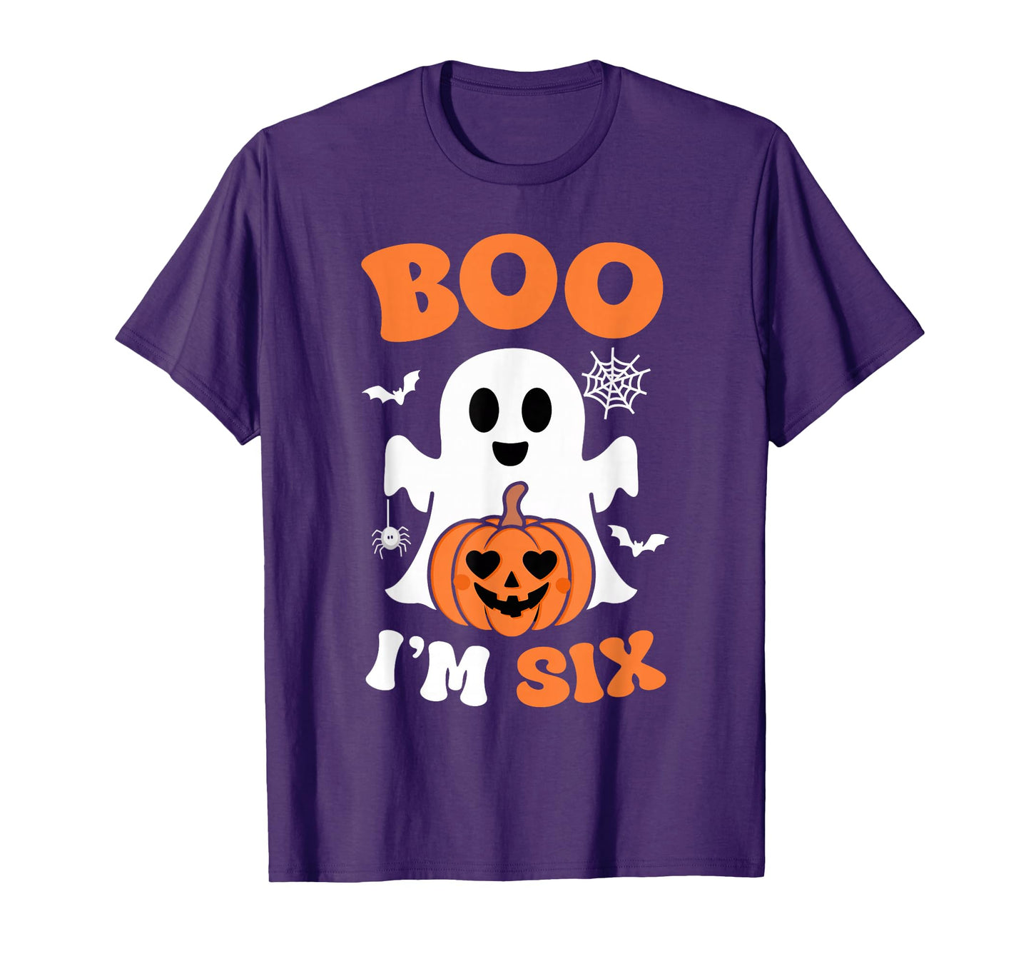 Ghost Boo I'm Six Year 6th Birthday Boys Halloween Groovy T-Shirt