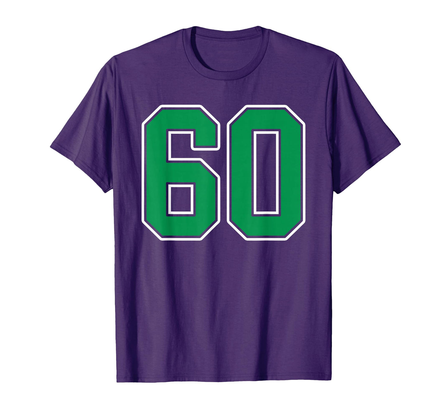 Kelly Green White Number 60 Jersey Player Uniform #60 T-Shirt