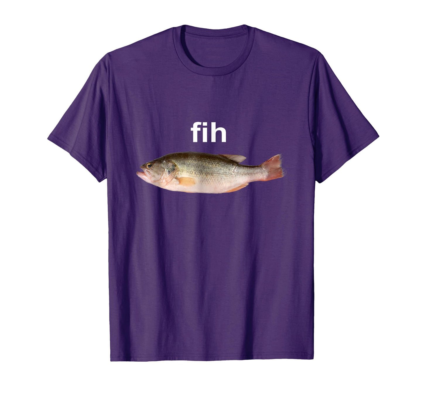 “Fih” Funny Misspelled Fish Meme, Simple Humor T-Shirt