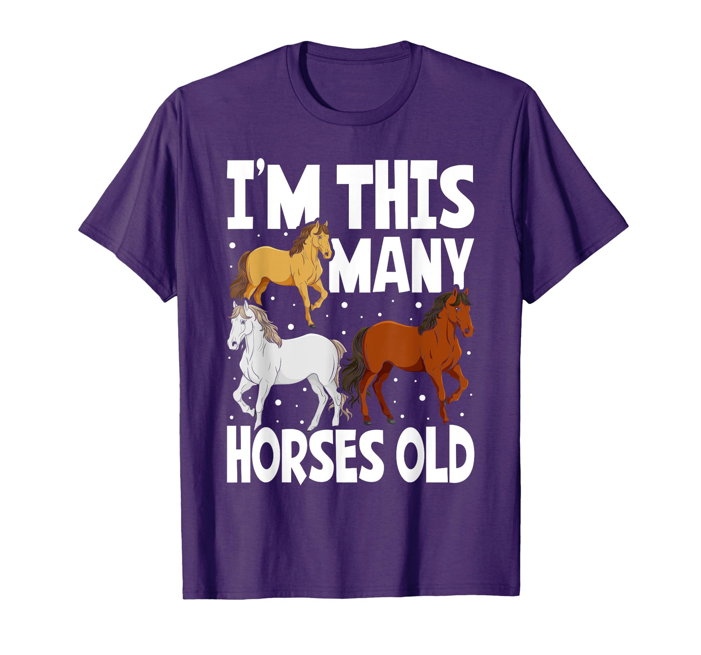 Kids 3 Years Old Girl Horses Old 3rd Birthday Kids T-Shirt