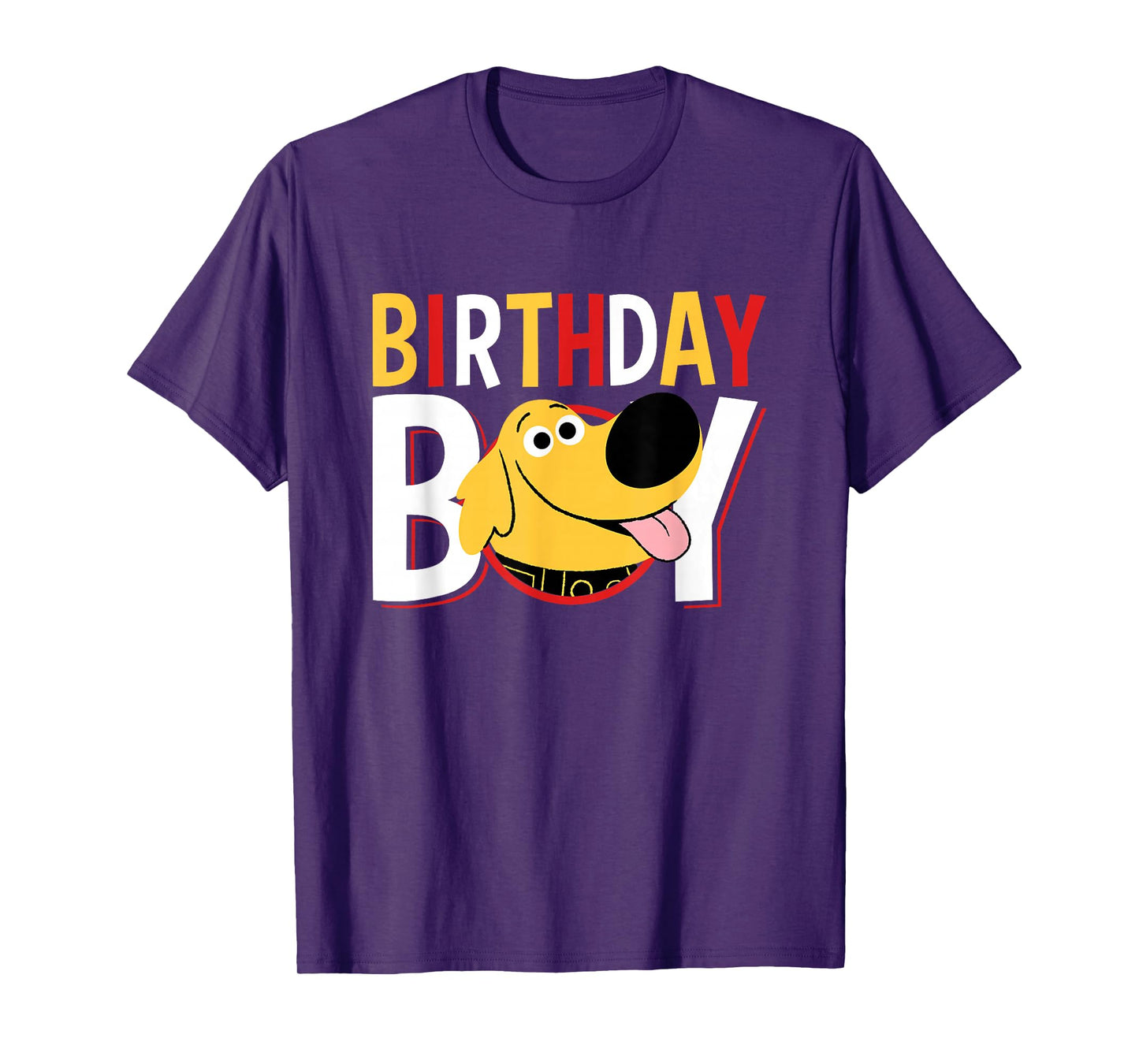 Disney Pixar Up Birthday Boy Cute Dug Big Chest Text Logo T-Shirt