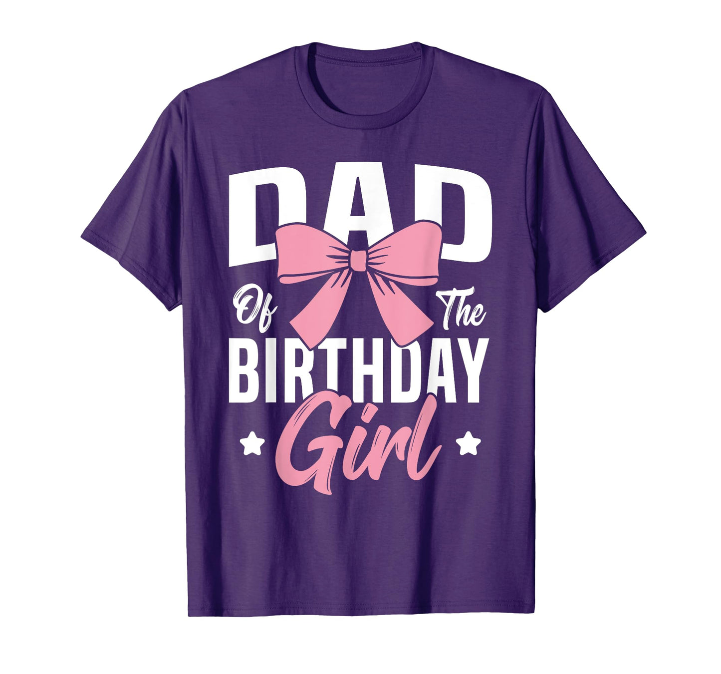 Coquette Pink Bow Men Dad Of The Birthday Girl T-Shirt