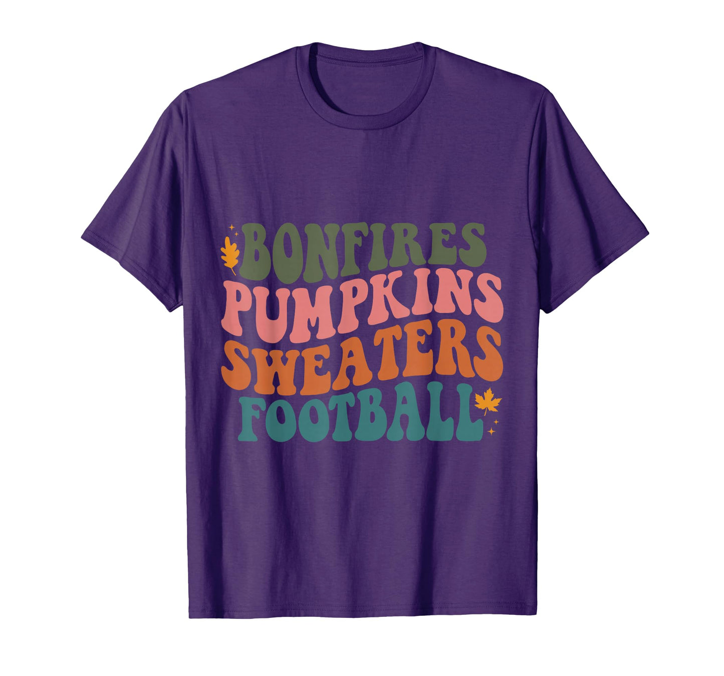 Bonfires Pumpkins Sweaters Football Retro Fall Autumn T-Shirt