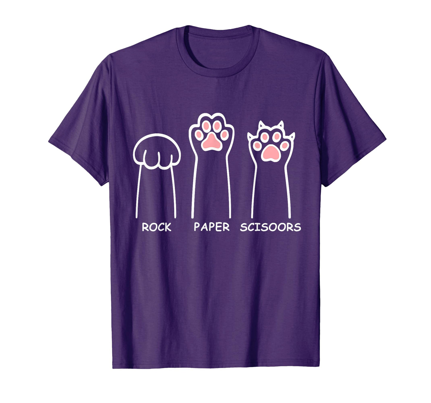 Rock Paper Scissors Hand Game Funny Cat Paws Men's Women's T-Shirt