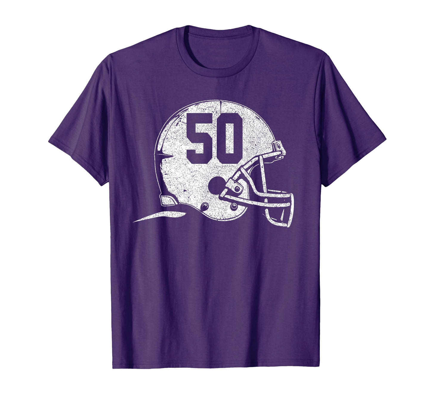 Number 50 Football Helmet Player Fun Number T-Shirt