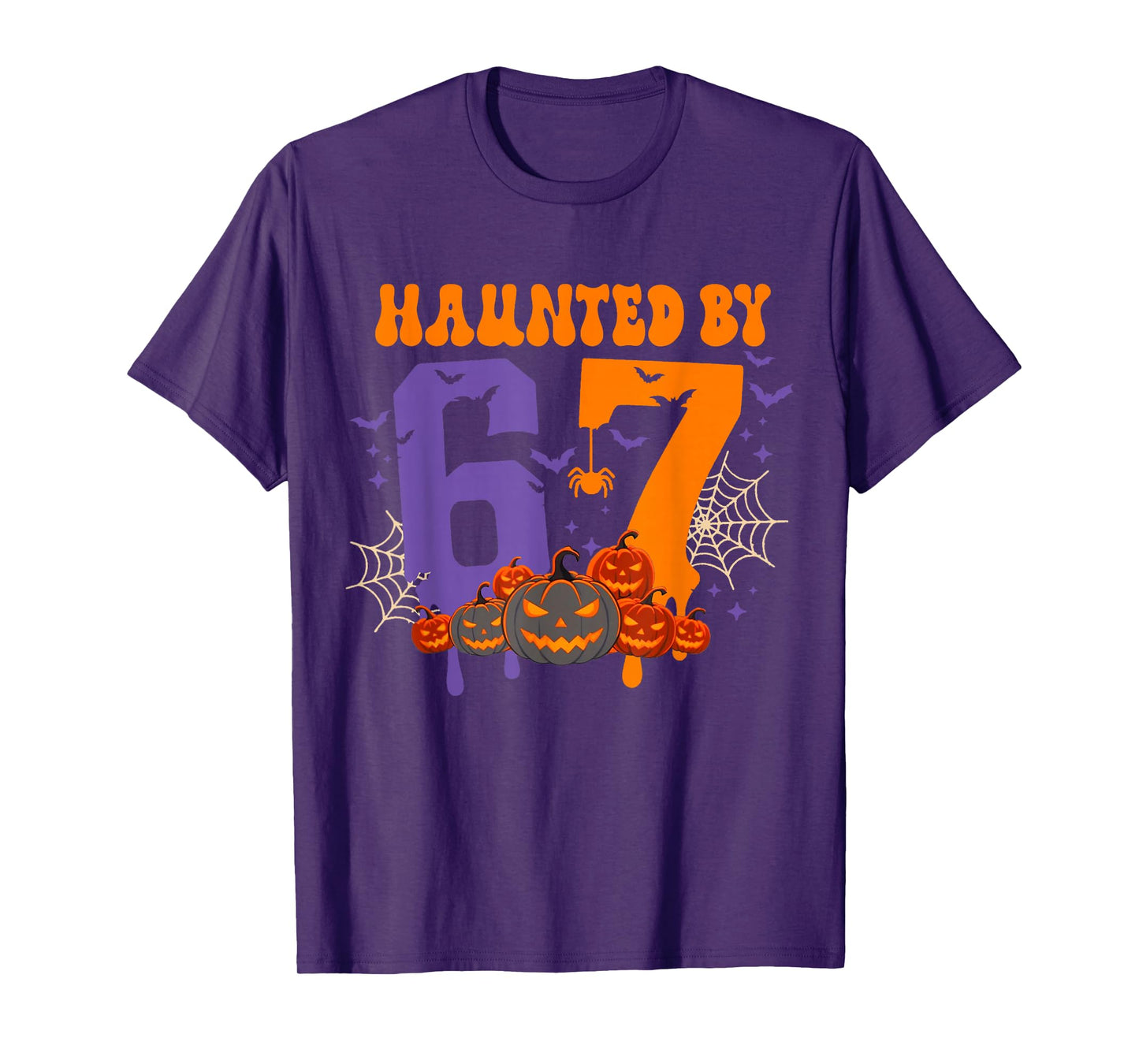 Haunted by 67 – Funny Six Seven Meme 6 7 Halloween Costume T-Shirt