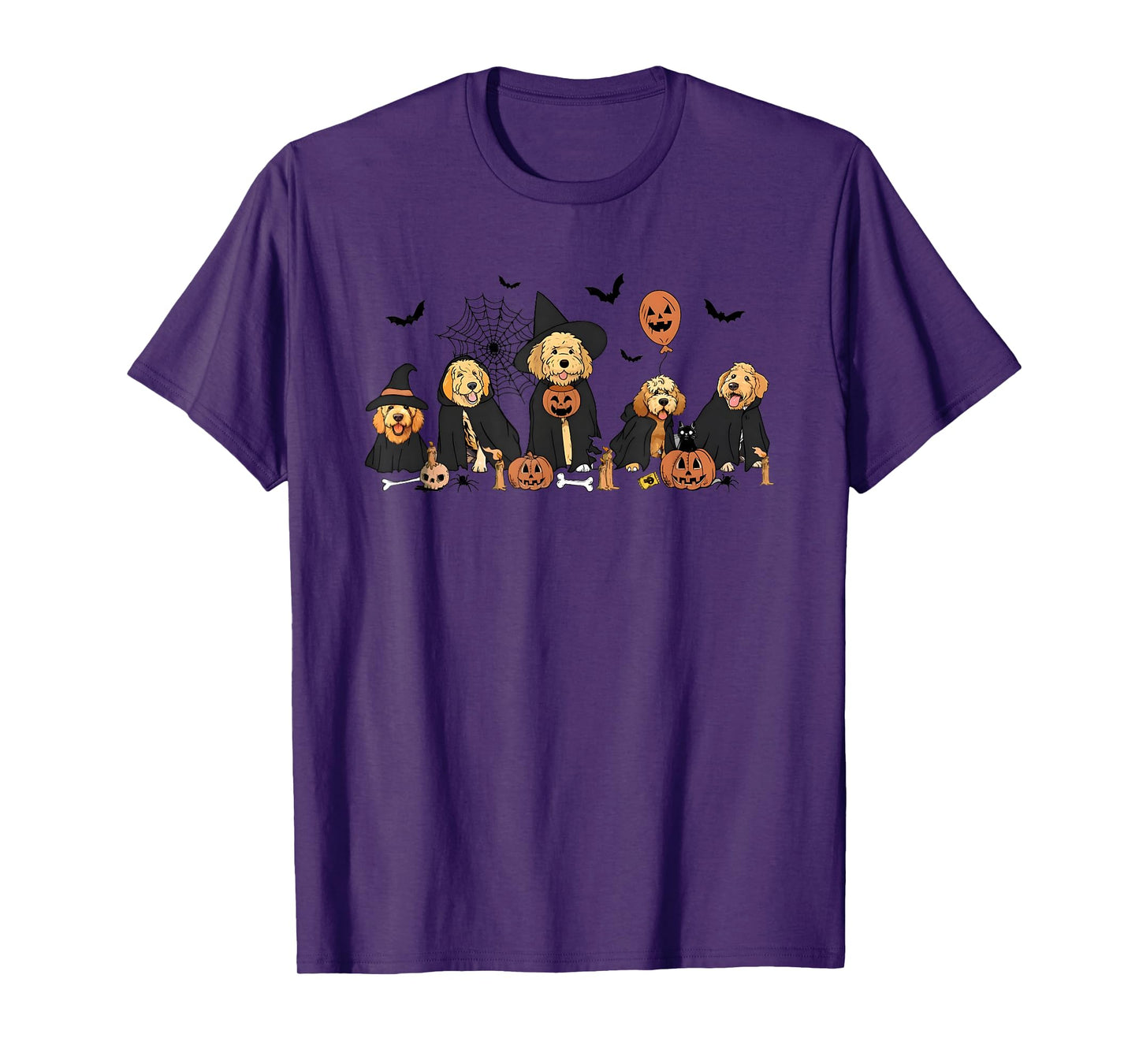 Ghost and Witch Goldendoodle Halloween T-Shirt