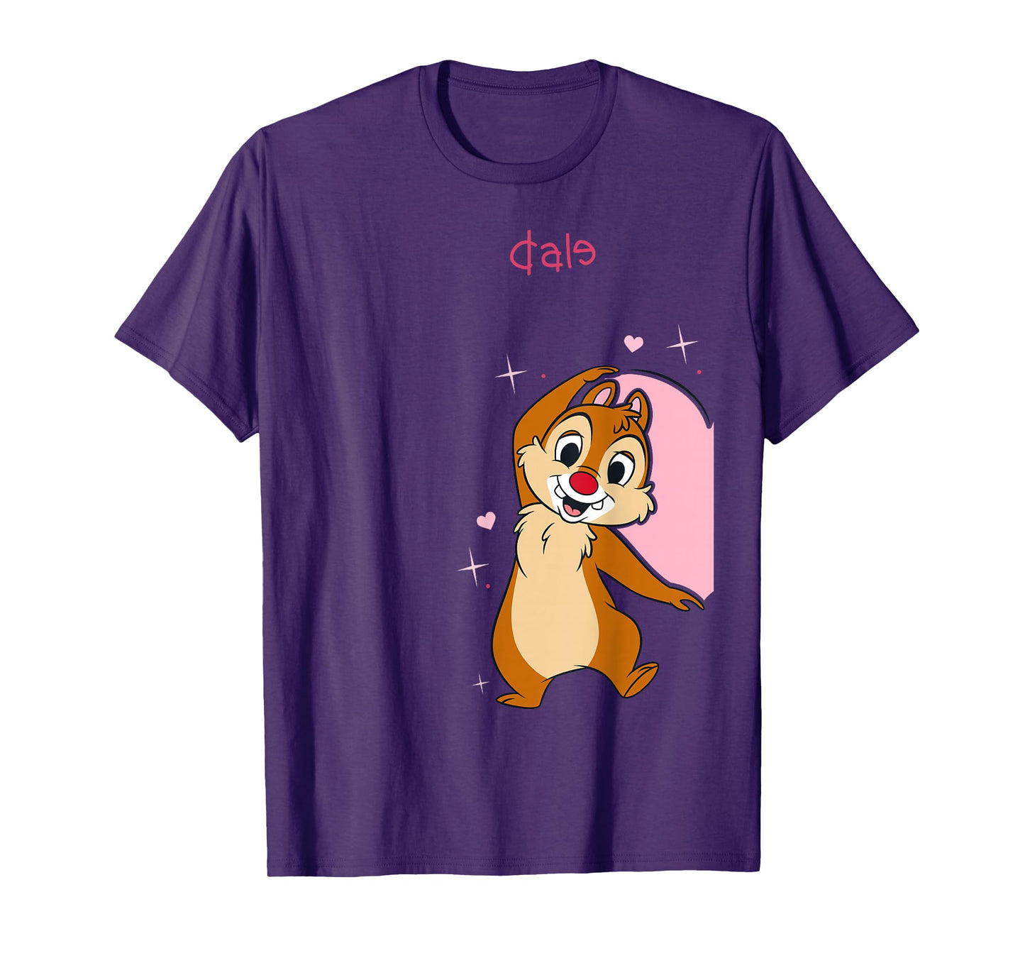 Disney Chip 'n Dale Rescue Rangers Dale Half Big Pink Hearth T-Shirt