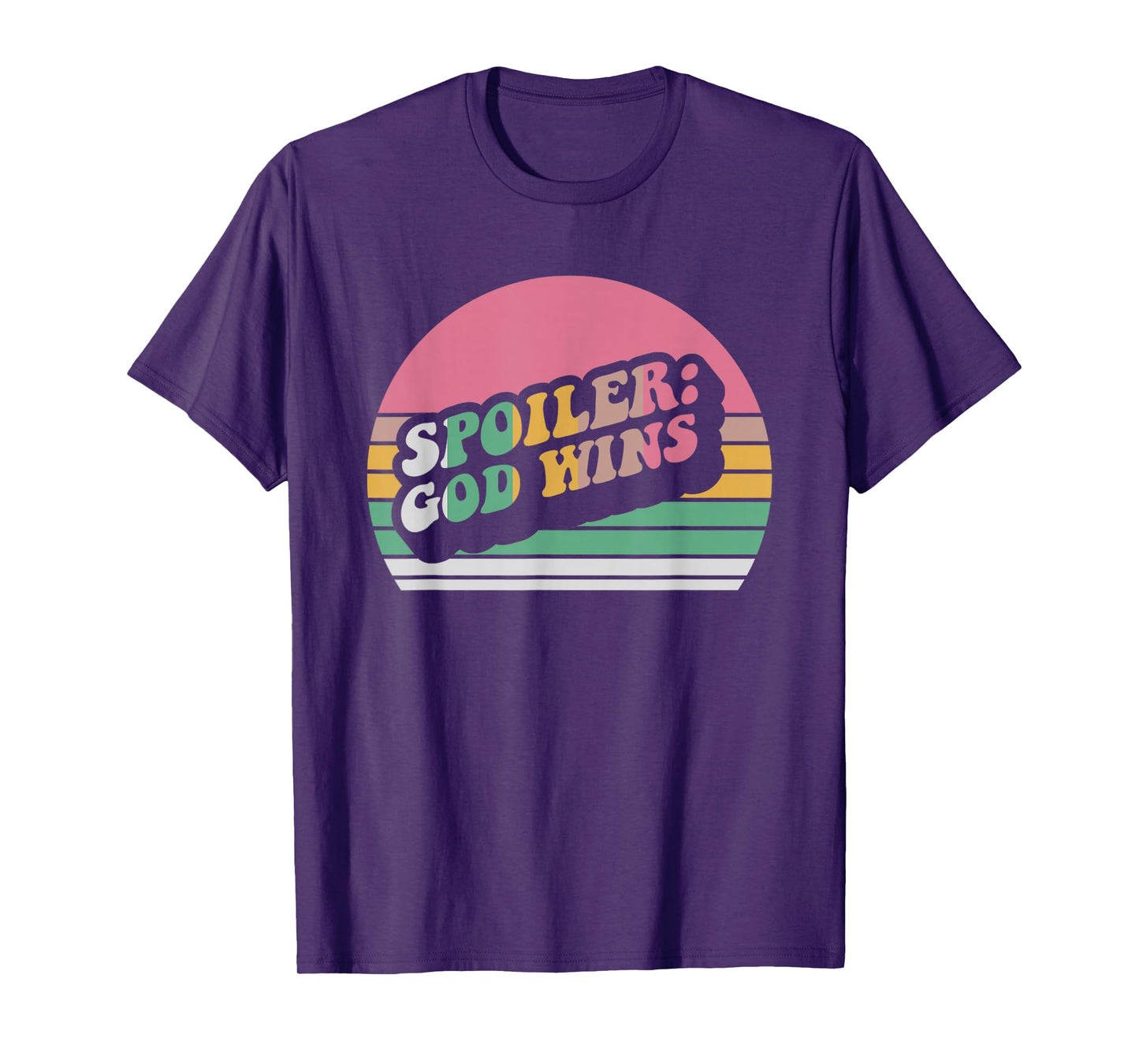 Spoiler God Wins Rainbow Retro Style T-Shirt