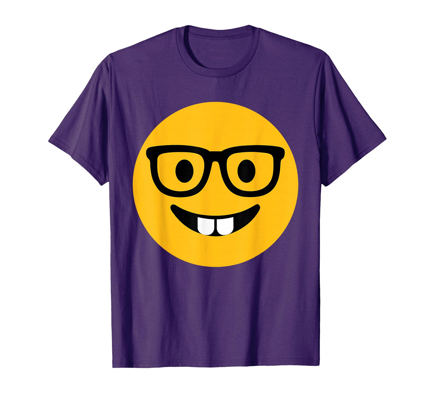 Funny Emoticon Nerd Glasses Buckteeth Hilarious Nerdy Face T-Shirt