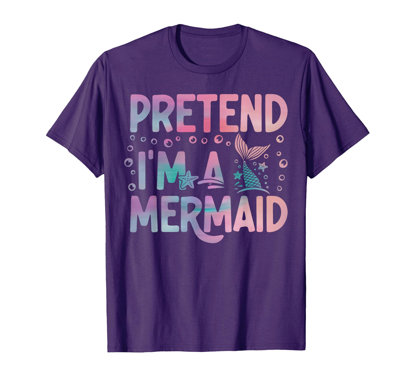 Pretend I'm A Mermaid Lazy Funny Mermaid Halloween T-Shirt