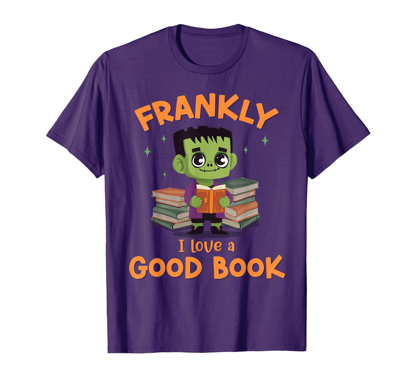 Cute Halloween Teacher Librarian Frankenstein Reading Books T-Shirt