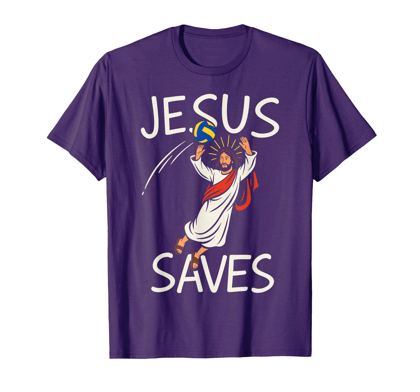 Funny Jesus Saves Volleyball Christian Joke Tee Player Coach T-Shirt