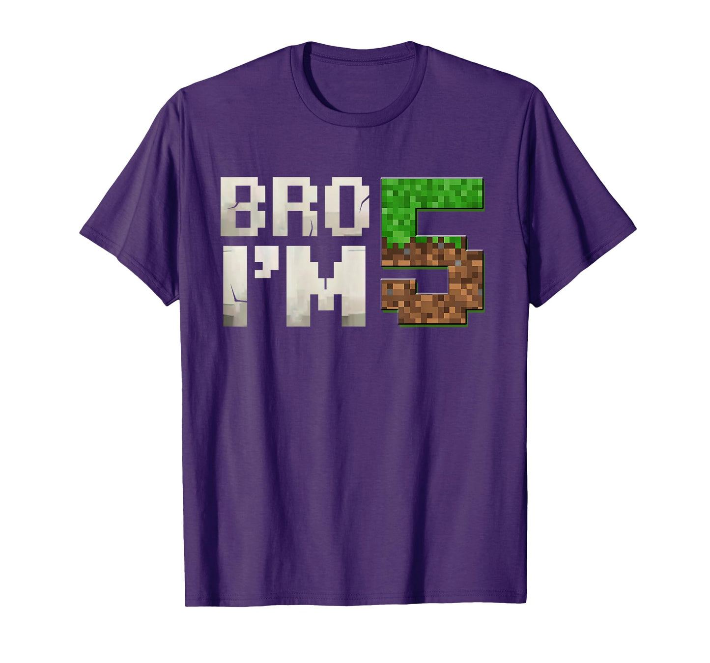 Boys Kids 5th Birthday 5 Year Old Gamer Pixel Number T-Shirt