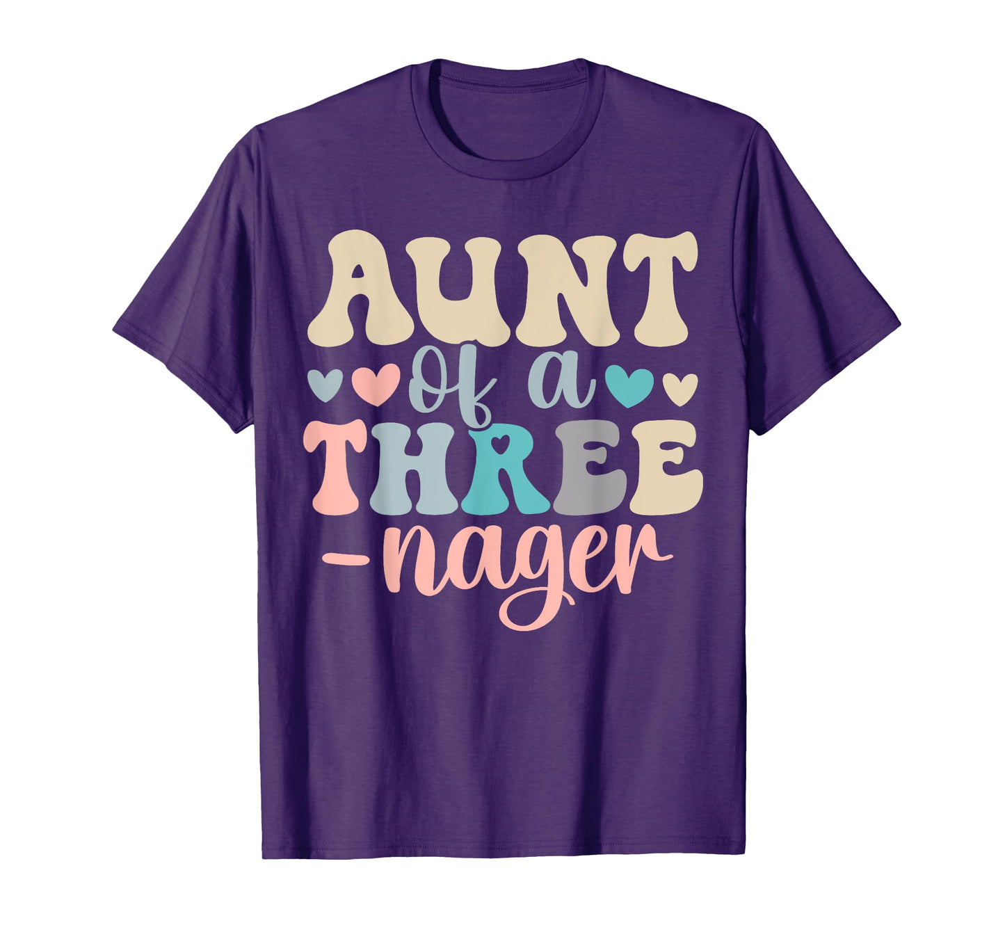 Aunt Of A Threenager 3rd Birthday Matching Family Boho T-Shirt