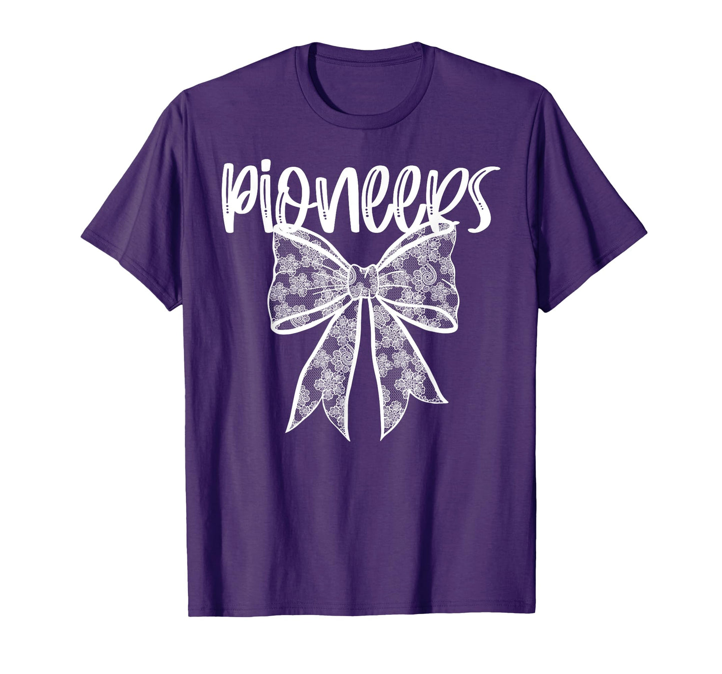 Pioneers Coquette Aesthetic Girly Team Mascot Lace Bow T-Shirt