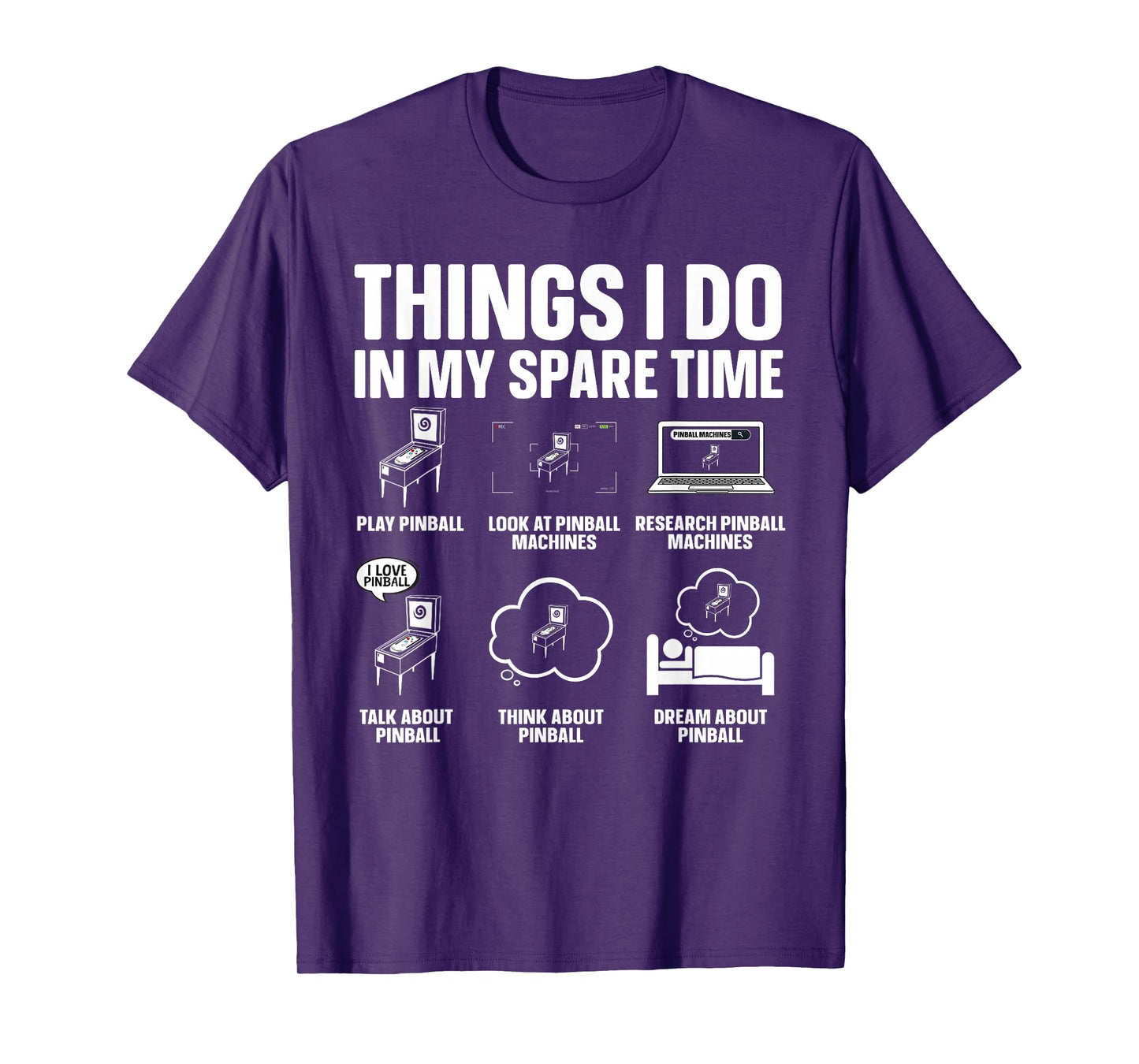 Funny Pinball Art for Men Women Kids Pinball Lovers Pinball T-Shirt