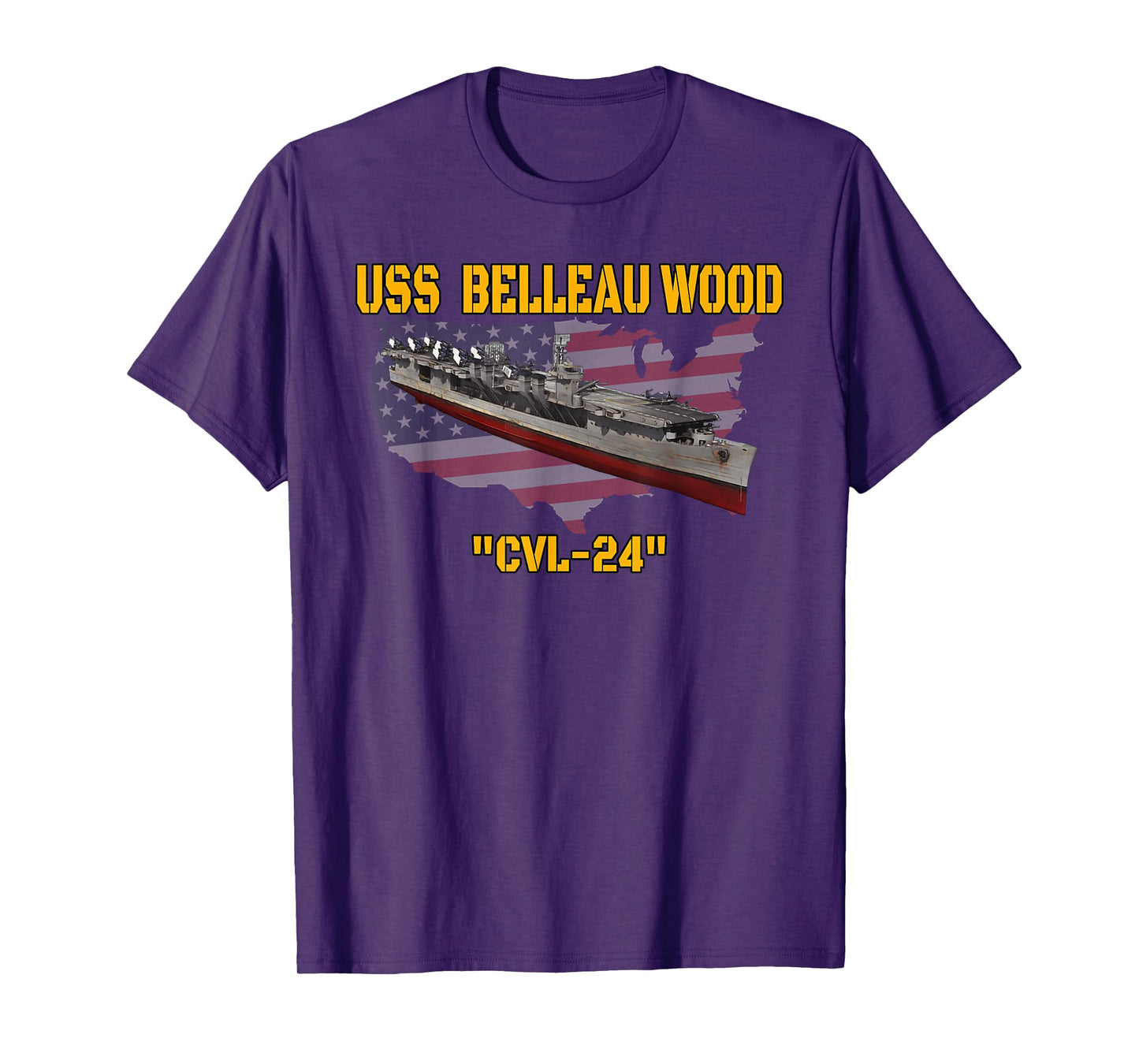 Aircraft Carrier USS Belleau Wood CVL-24 Veterans Day Father T-Shirt