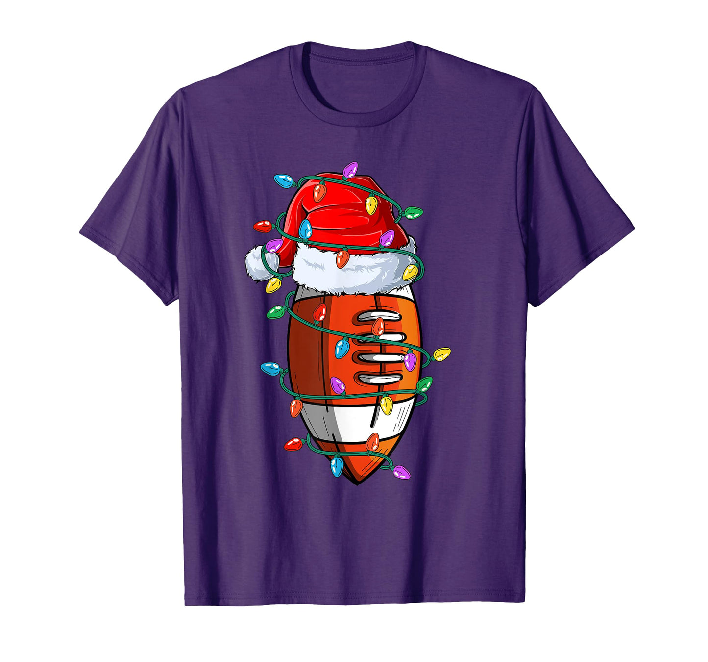Christmas Football Xmas Santa Sports Hat Ball Kids Boys Men T-Shirt