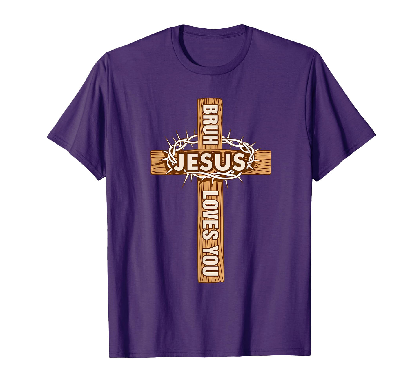 Religious Christian Boys Teens Kids Bruh Jesus Loves You T-Shirt