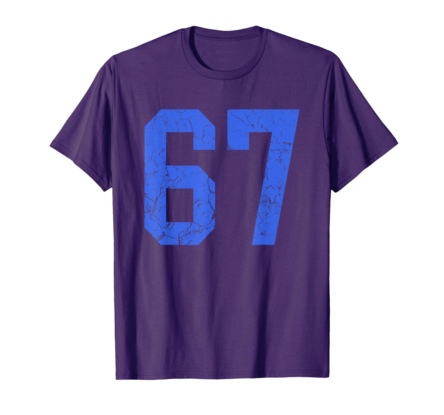 Distressed Royal Blue Number 67 Jersey Player Uniform #67 T-Shirt